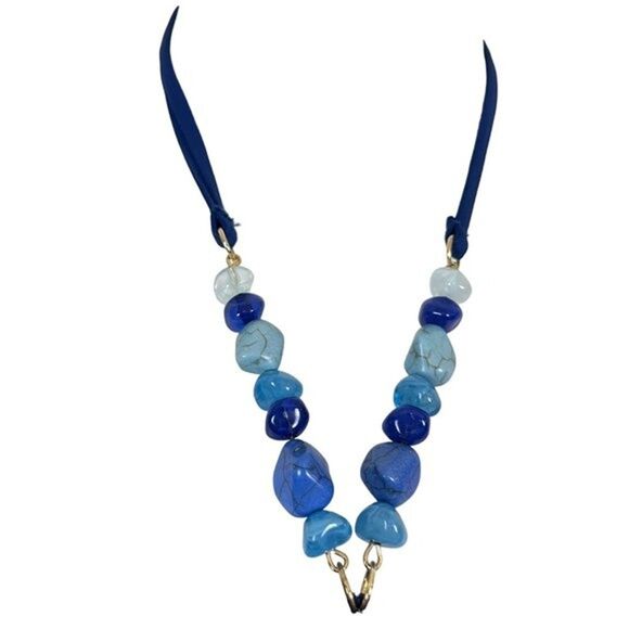 Lauren Ralph Lauren Halter Beaded Blue Bikini Top Swimsuit Swim Beach NWT sz 12 - Picture 2 of 15